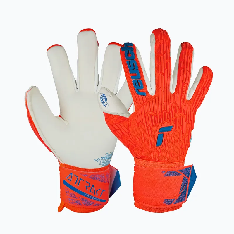 Levný Brankářské rukavice Reusch Attrakt Gold X Freegel hyper orange/electric blue