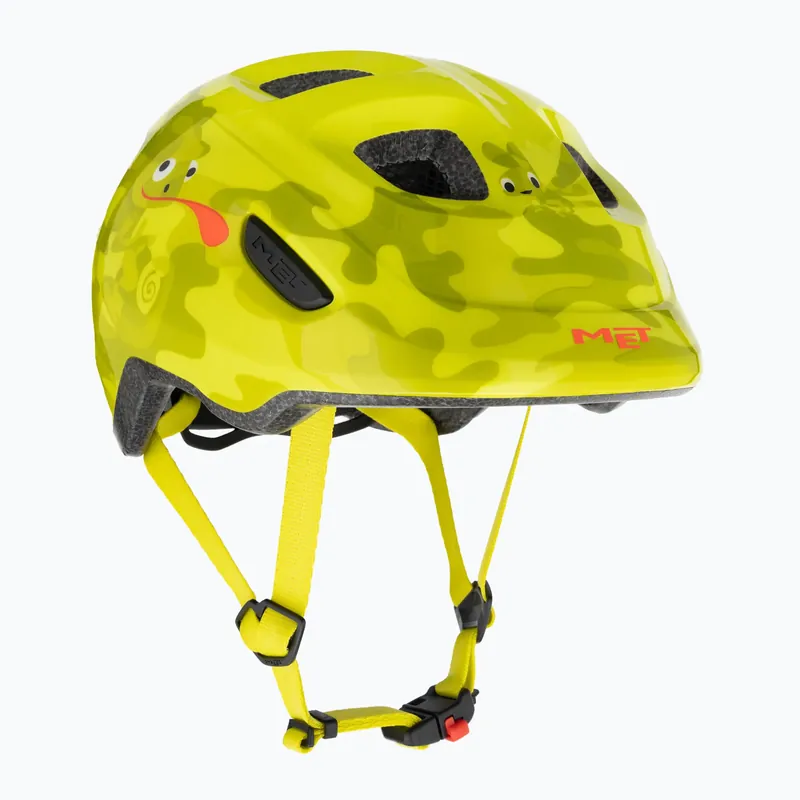 Autentický Dětská cyklistická helma MET Hooray lime chameleon glossy