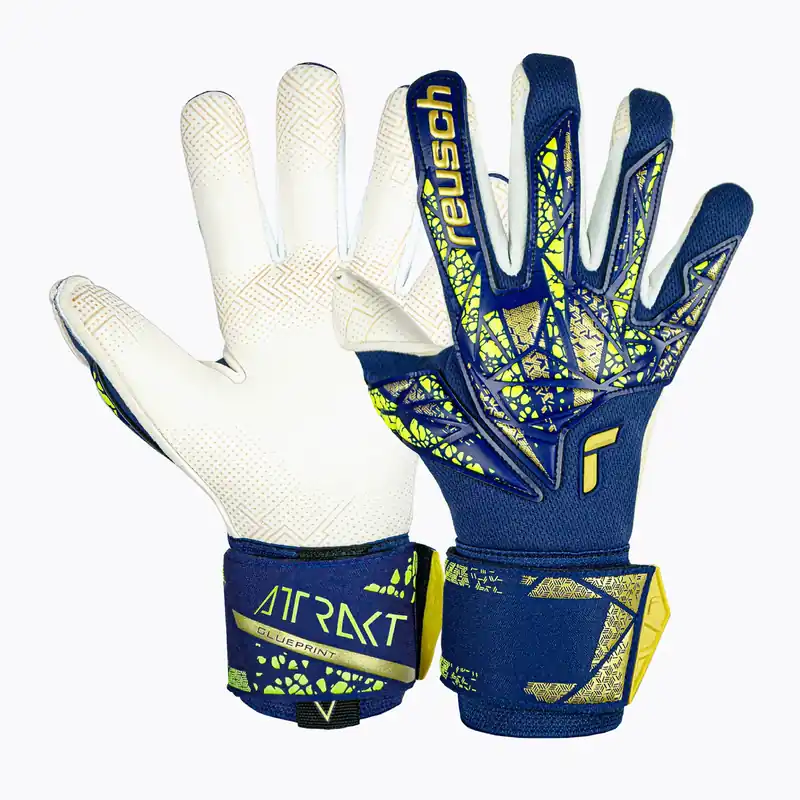 Brankářské rukavice Reusch Attrakt Gold X GluePrint premium blue/gold Výprodej