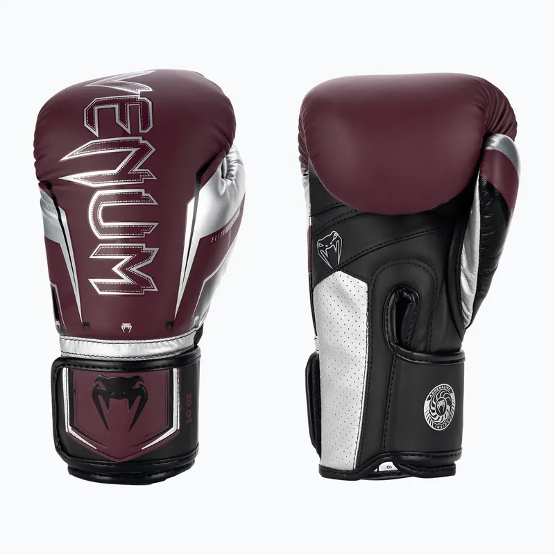 Boxerské rukavice Venum Elite Evo burgundy/silver Finální Výprodej