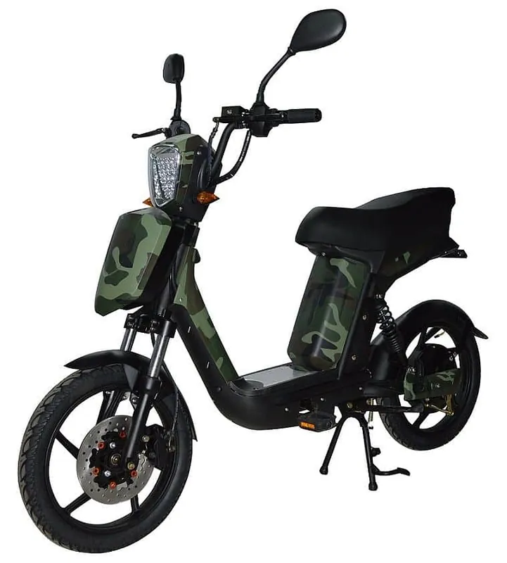 Značkový Elektrický motocykl RACCEWAY E-BABETA, maskáč zelený