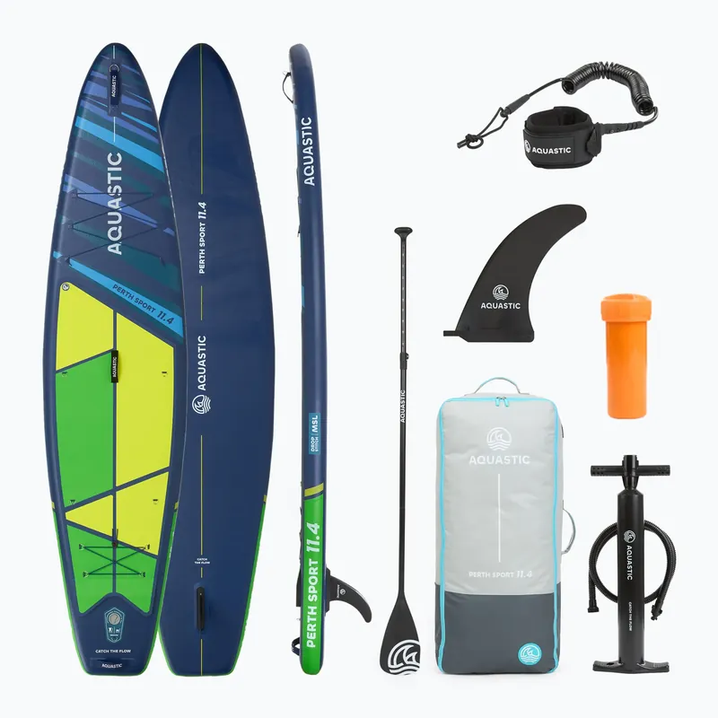 Víkendová Akce Sada paddleboard SUP nafukovací AQUASTIC Perth Sport 11‘4" MSL allround zelený