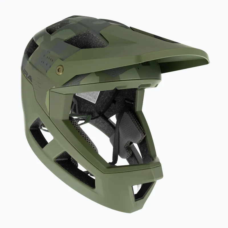 Dětská cyklistická helma Endura Singletrack Full Face olive green Omezená Nabídka
