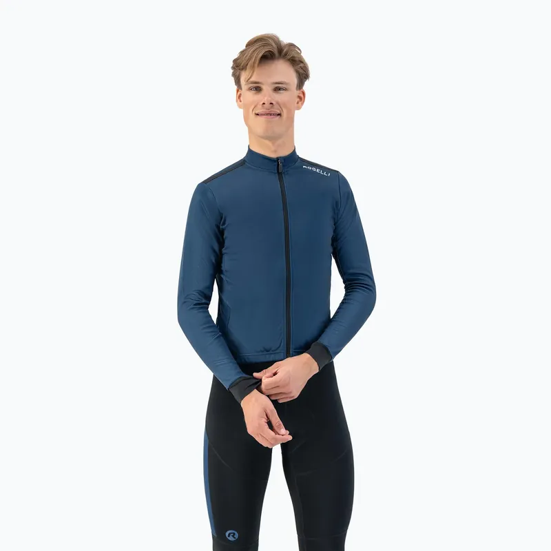 Pánské cyklistické tričko longsleeve Rogelli Core navy Oblíbený