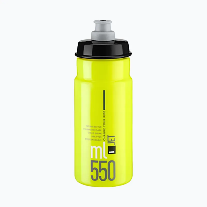 Omezená Nabídka Cyklistická láhev Elite Jet 550 ml yellow fluo/black logo