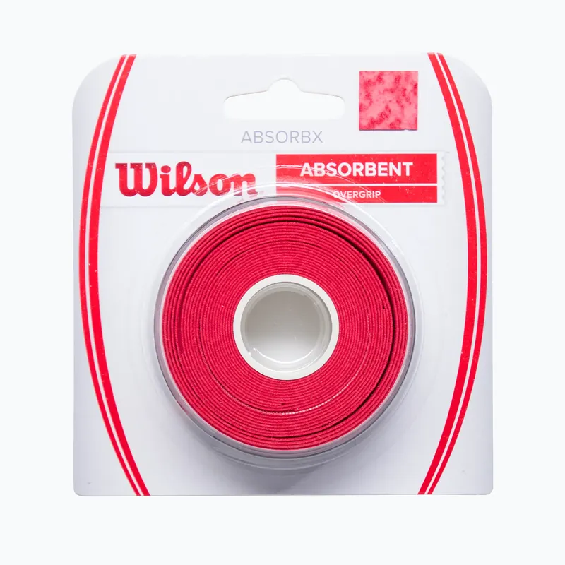Omotávky na tenisové rakety Wilson Absorbx Overgrip 3 ks. red/white Časově Omezené