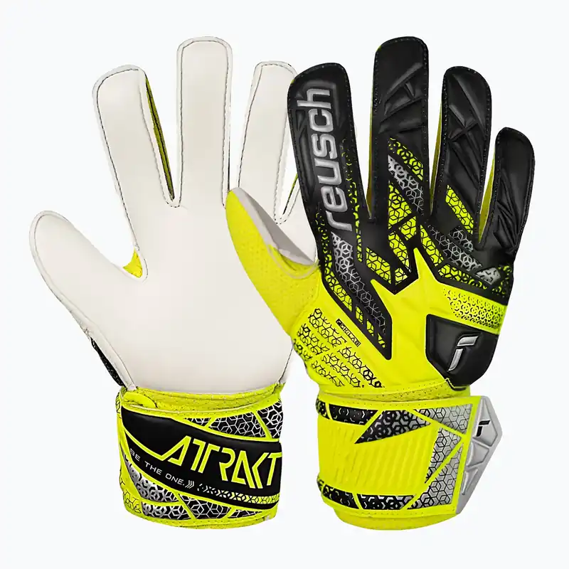 Tovární Cena Dětské brankářské rukavice Reusch Attrakt Solid Junior safety yellow/silver