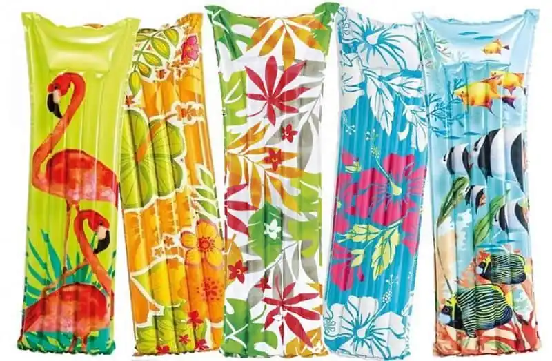 Nafukovací lehátko INTEX FASHION 59720 - Bílá + listy Značkový