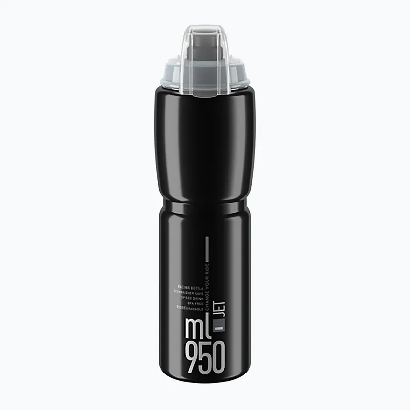 Ověřený Cyklistická láhev Elite Jet Plus 950 ml black/grey logo