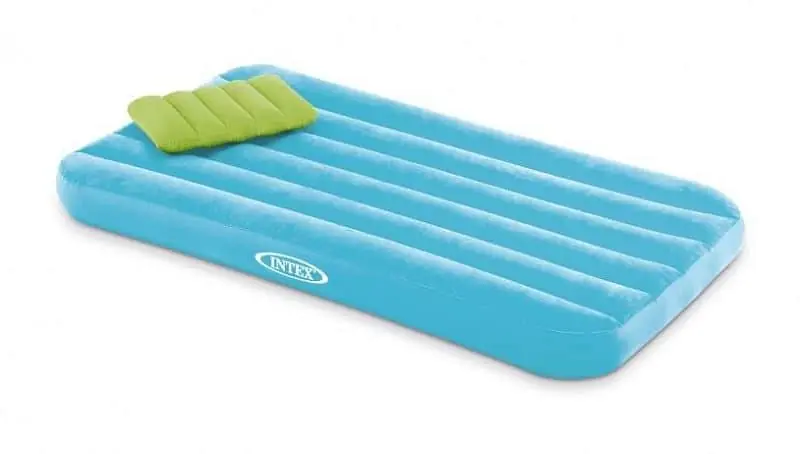Matrace naf. Intex 66801 COZY KIDS AIRBED 157x88x18cm - Modrá matrace + zelený polštářek Ihned K Objednání