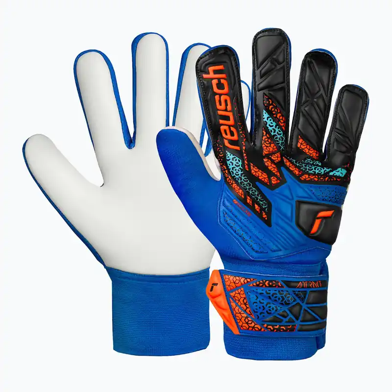 Dětské brankářské rukavice Reusch Attrakt Starter Solid Junior electric blue/shocking orange Sezónní Sleva