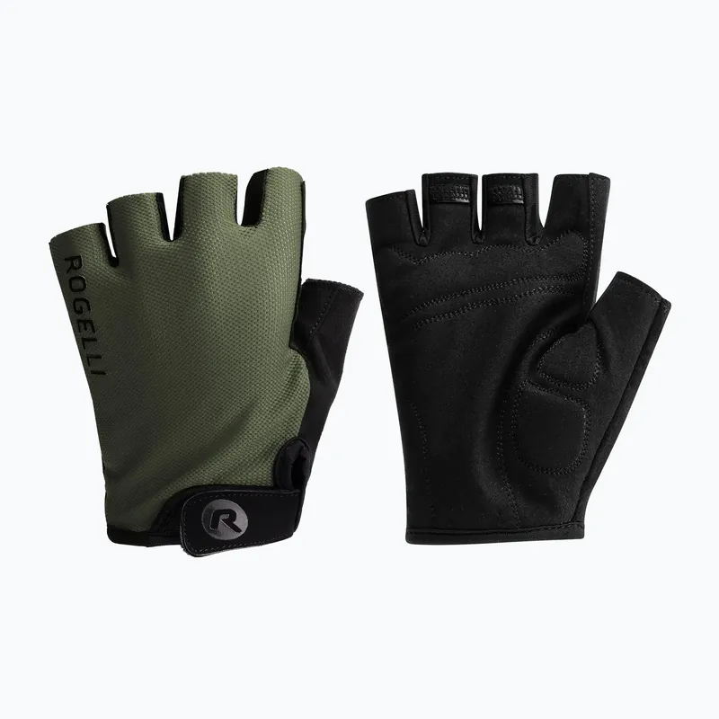 Pánské cyklistické rukavice Rogelli Core army green Značkový