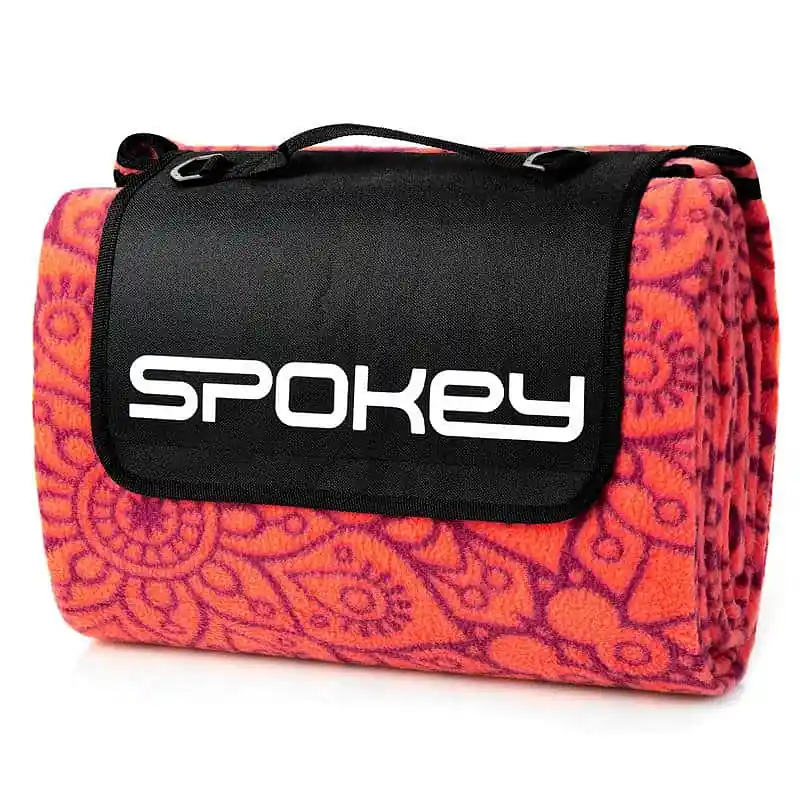 Spokey PICNIC MANDALA Pikniková deka s popruhem lososová 180 x 210 cm Ihned K Objednání