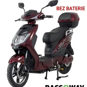 Elektrický motocykl RACCEWAY E-FICHTL, vínový-lesklý - BEZ BATERIE Poslední Šance
