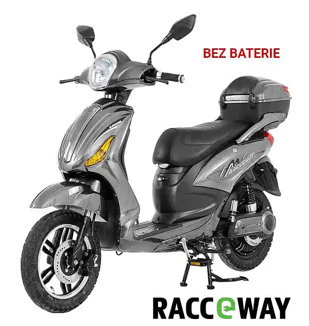 Elektrický motocykl RACCEWAY E-MOPED, šedý-lesklý - BEZ BATERIE Cenová Bomba