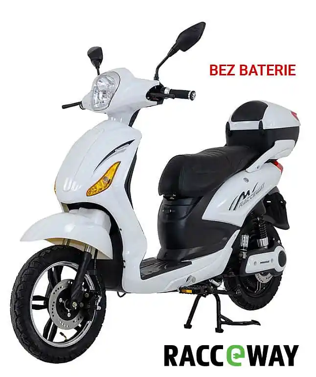 Elektrický motocykl RACCEWAY E-MOPED, bílý-lesklý - BEZ BATERIE Must-Have