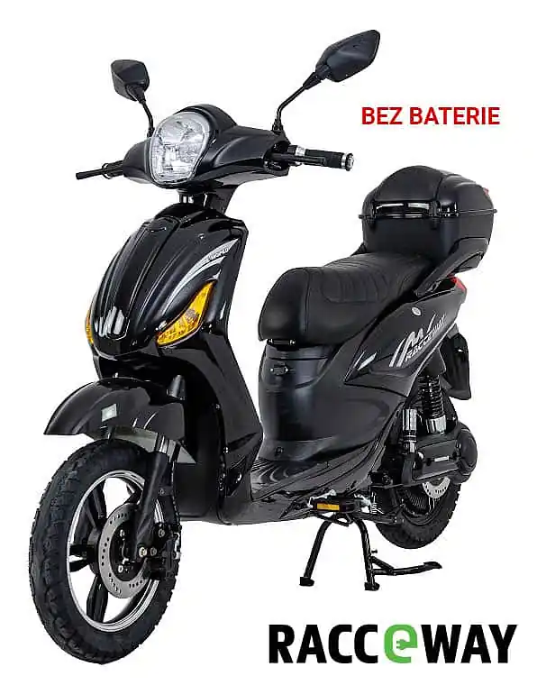 Elektrický motocykl RACCEWAY E-MOPED, černý-lesklý - BEZ BATERIE Rychlé Dodání