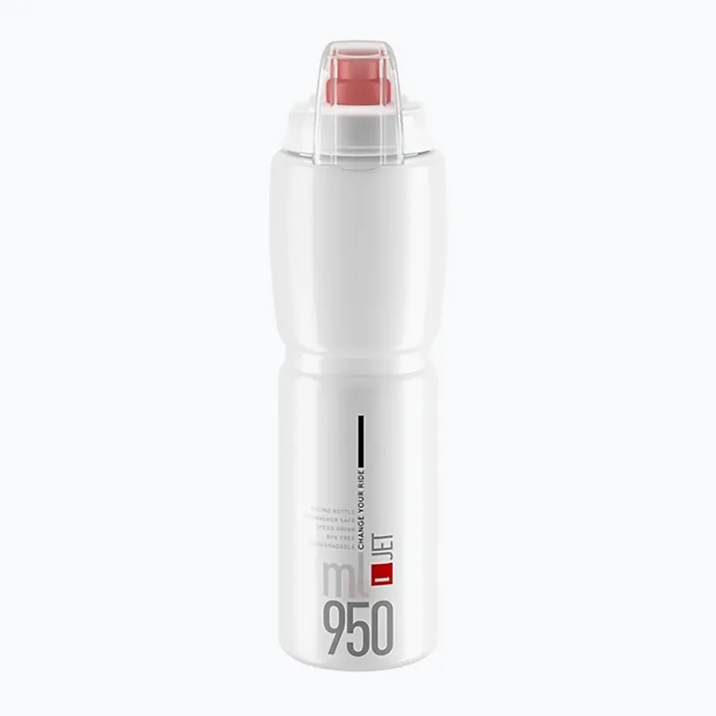 Cyklistická láhev Elite Jet Plus 950 ml clear/red logo Cenový Hit
