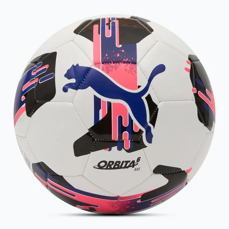 Originální Fotbalový míč PUMA Orbit 6 MS fotbal puma white/lapis lazuli/sunset glow velikost 3