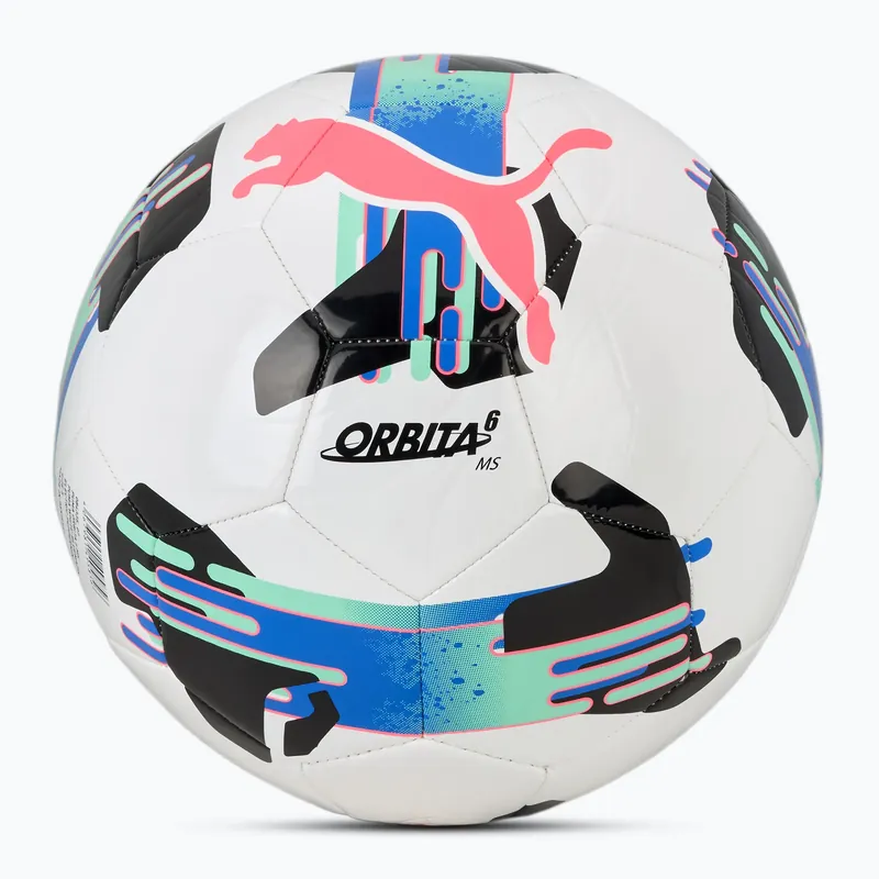 Pouze Dnes Fotbalový míč PUMA Orbita 6 MS fotbal puma white/bluemazing/electric peppermint velikost 5