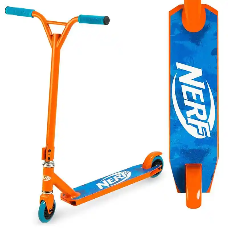 Spokey HASBRO STRIKE Koloběžka freestyle, kolečka 100 mm, zn. NERF, oranžovo-modrá Hit Sezóny