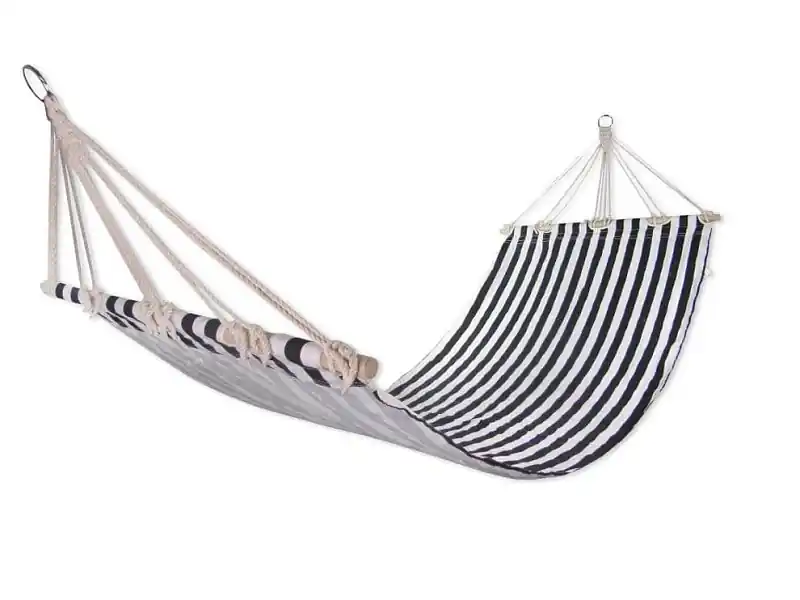 Houpací lehátko Sedco 200x80cm pruhované - černá/bílá Výprodej