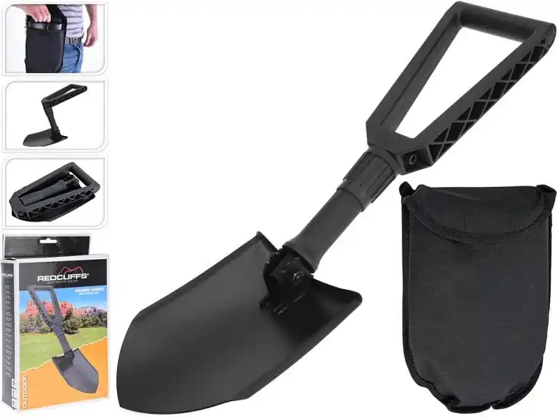 Skládací lopatka CAMPING 58,5 cm + přenosné pouzdro - černá Originální