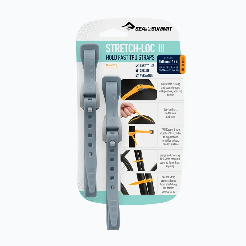 Upínací popruhy Sea to Summit Stretch Loc 18 šedé ASLSTRP12X450DSK Přímo Od Výrobce