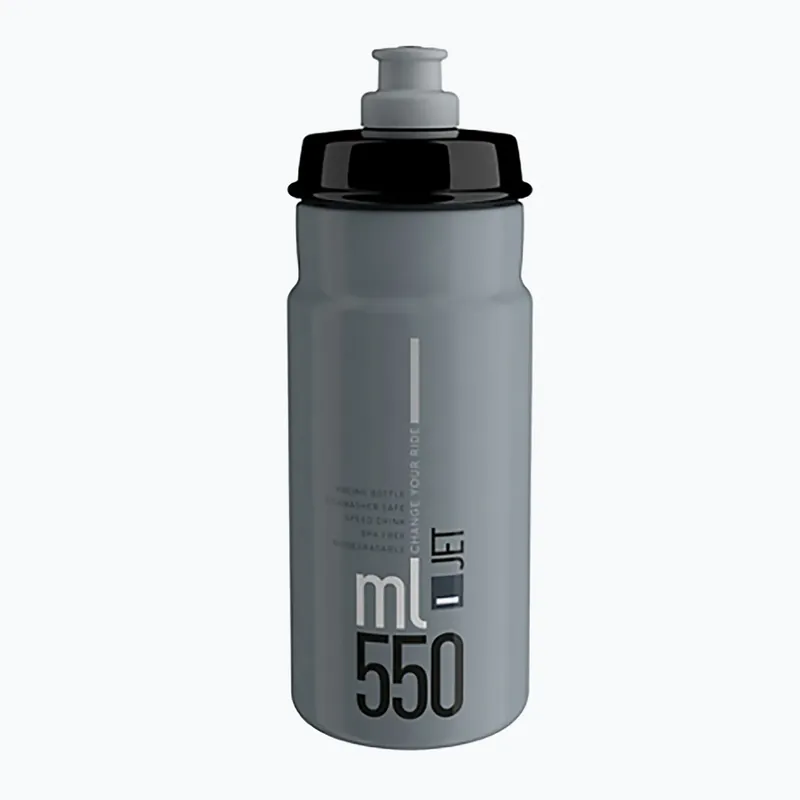 Cyklistická láhev Elite Jet 550 ml grey/black logo Expresní Doručení