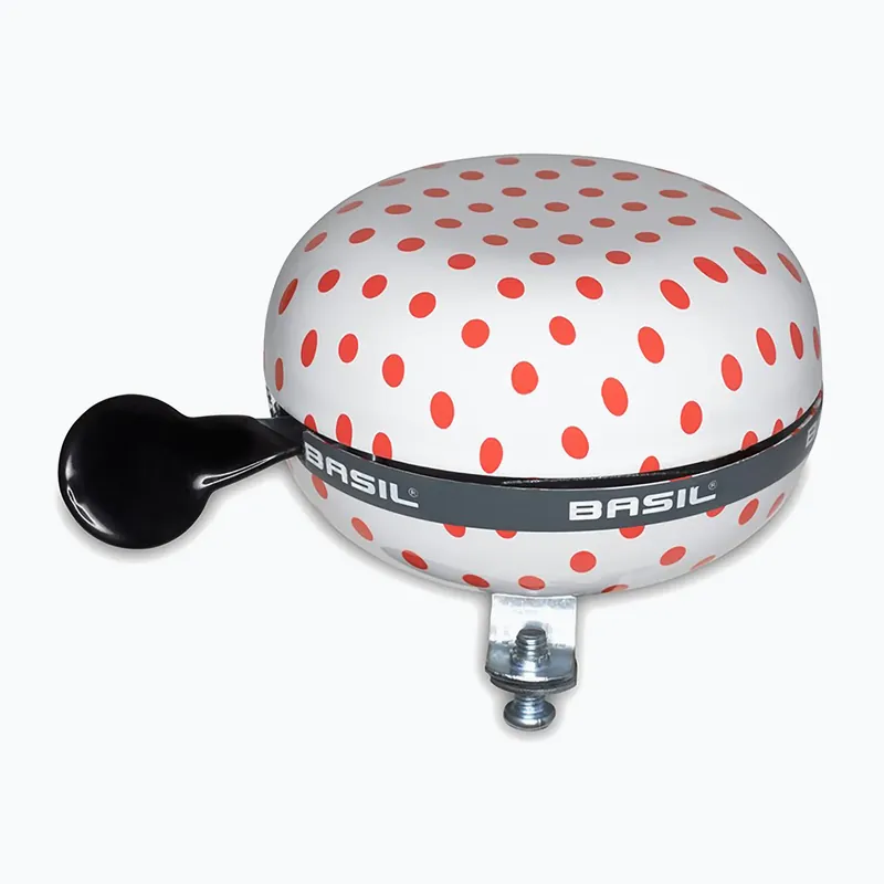 Zvonek na kolo Basil Polkadot Big Bell white/red dots Časově Omezené
