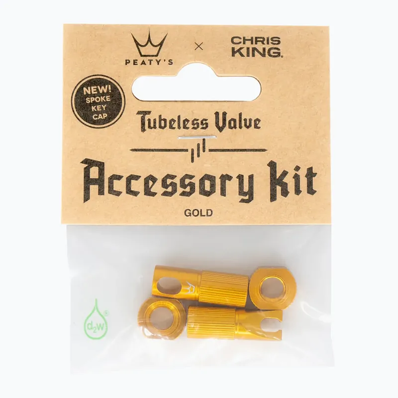 Čepička na ventil Peaty‘s X Chris King MK2 Tubeless Valves Accessory Kit gold Expresní Doručení