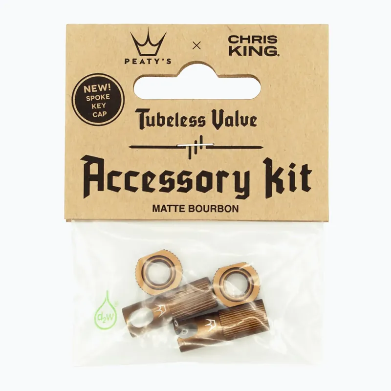 Čepička na ventil Peaty‘s X Chris King MK2 Tubeless Valves Accessory Kit bourbon Ověřený