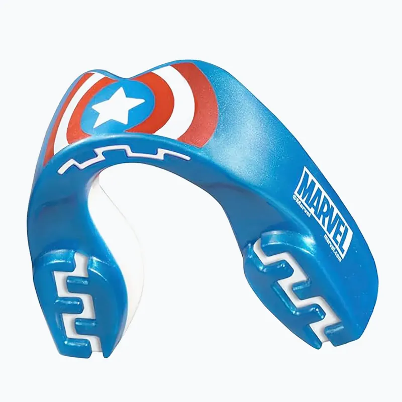 Dětský chránič čelisti SAFEJAWZ Marvel Captain America blue Výprodej