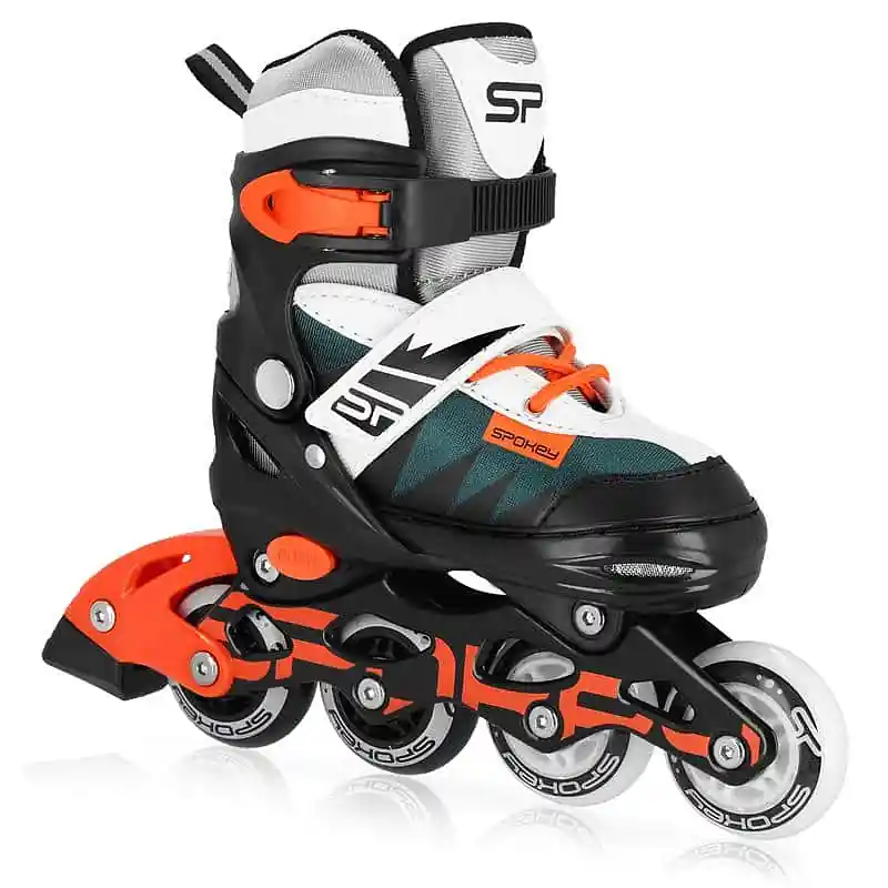 Víkendová Akce Spokey TONY Kolečkové brusle, černo-zeleno-oranžové, ABEC7 Carbon, vel. 28-37