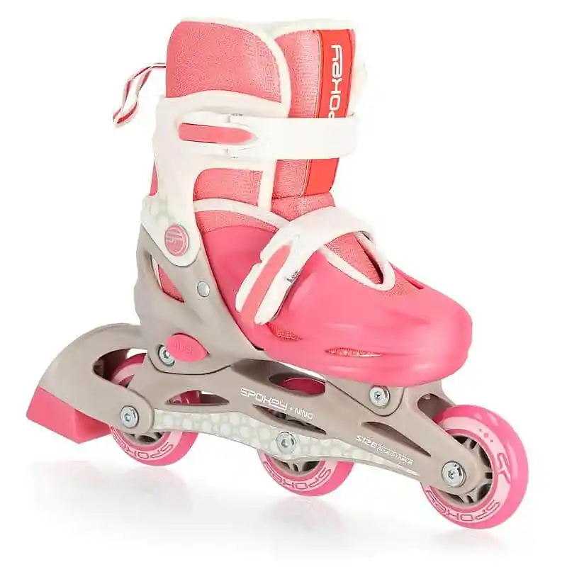 Přímo Od Výrobce Spokey NINO Kolečkové brusle, bílo-růžové, ABEC1 Carbon, vel. 31-38