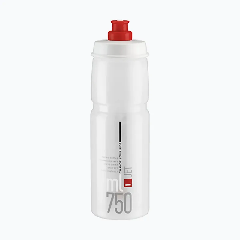 Nízká Cena Cyklistická láhev Elite Jet 750 ml clear/red logo