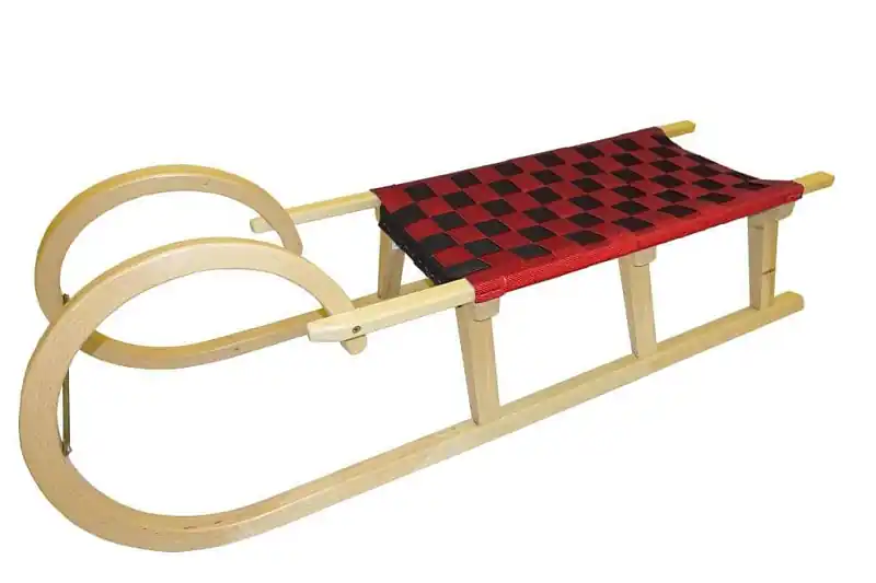 Nejprodávanější Sáně dřevěné Rohačky 125CM ČERVENÝ VÝPLET - červená