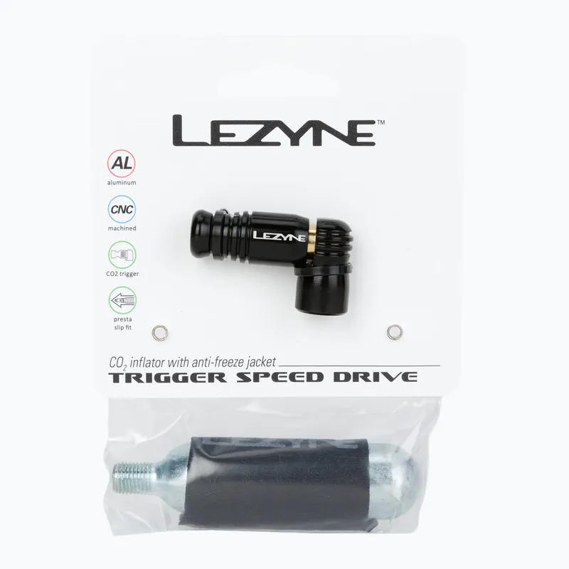 Časově Omezené LEZYNE TRIGGER SPEED DRIVE Nafukovačka kol na CO2 + 1x kazeta černá LZN-1-C2-TRSDR-V104