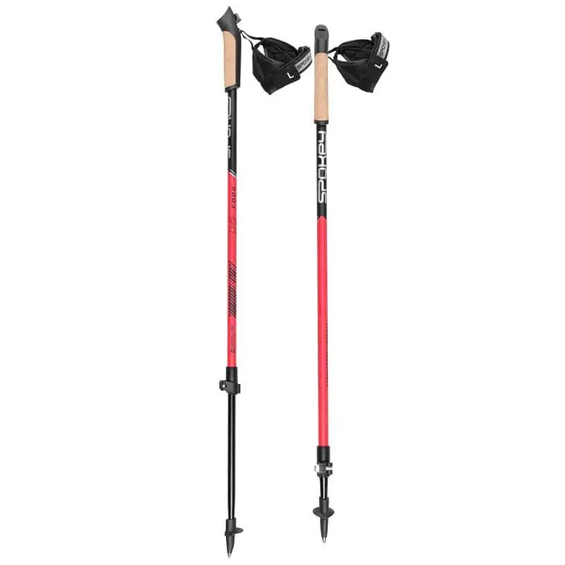 Spokey FOOG II Hole Nordic Walking 2-dílné, Easy click glove systém, černo-červené Must-Have