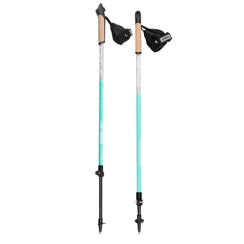 Aktuální Spokey FOOG II Hole Nordic Walking 2-dílné, Easy click glove systém, šedo-tyrkysové