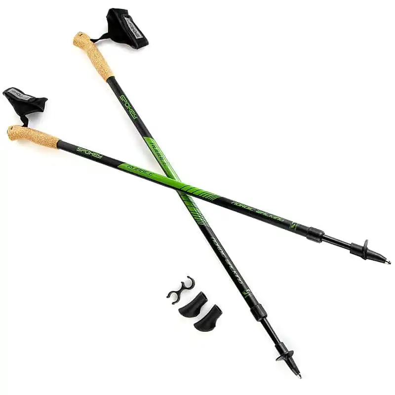 Výhodná Nabídka Spokey RUBBLE Hole Nordic Walking 2-dílné, systém anti-shock, černo-zelené