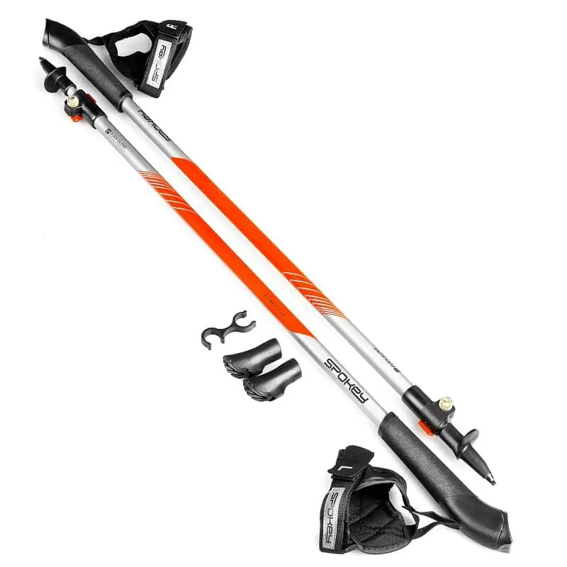 Koupit Online Spokey TIERRA Hole Nordic Walking 2-dílné, Easy click glove systém, černo-oranžové