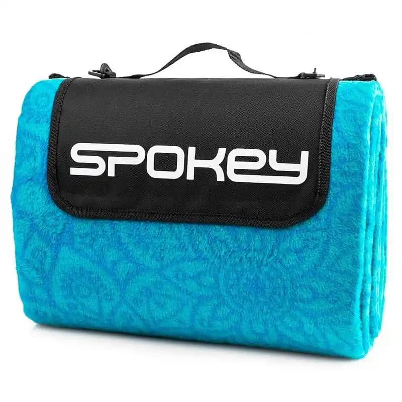 Spokey PICNIC MANDALA Pikniková deka s popruhem tyrkysová 180 x 210 cm Speciální Cena