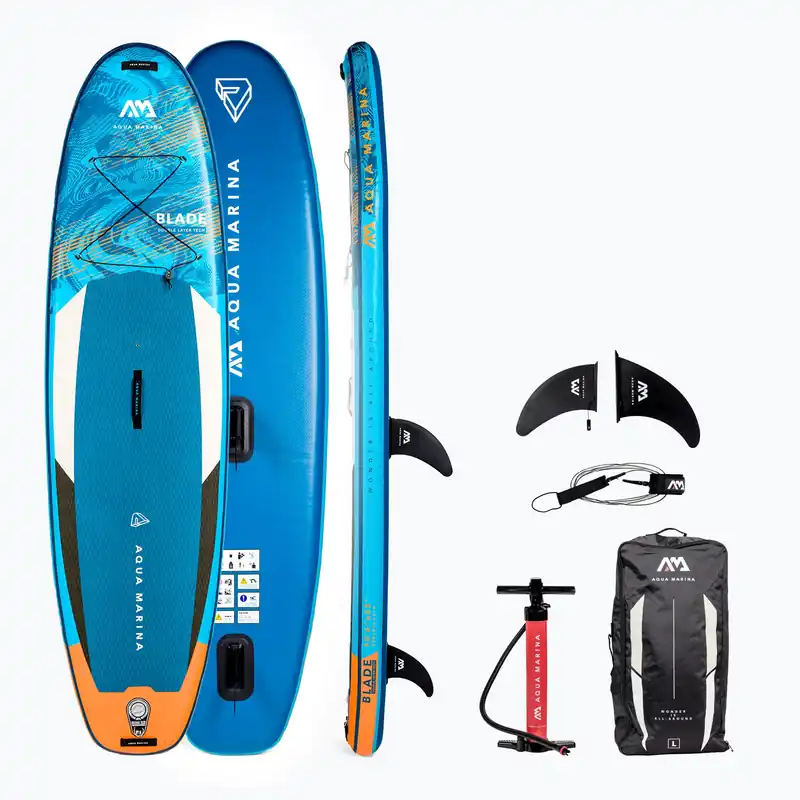 Akční Nabídka Prkno SUP Aqua Marina Blade - Windsurf iSUP 3,2m/12cm s vodítkem pro surfování (bez plachet) modré BT-22BL