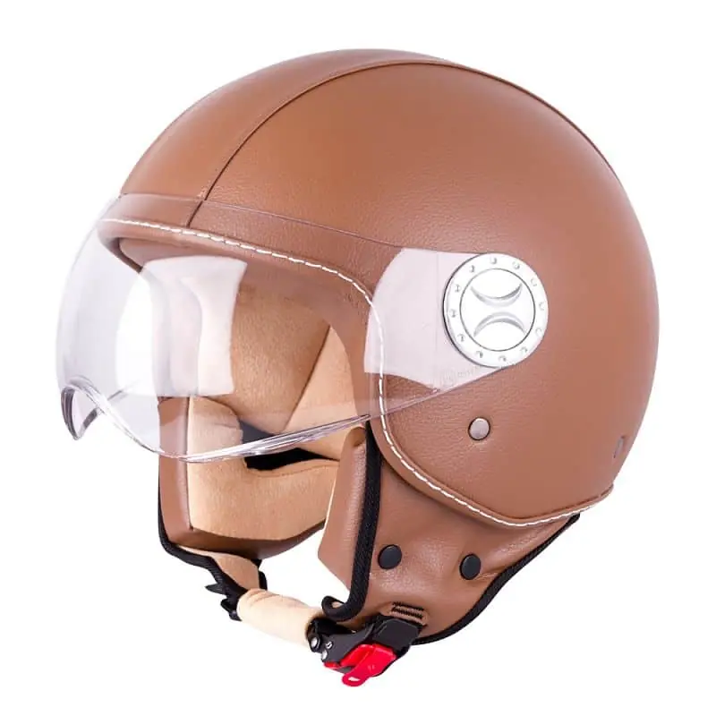 Levný Helma na skútr W-TEC FS-701B Leather Brown