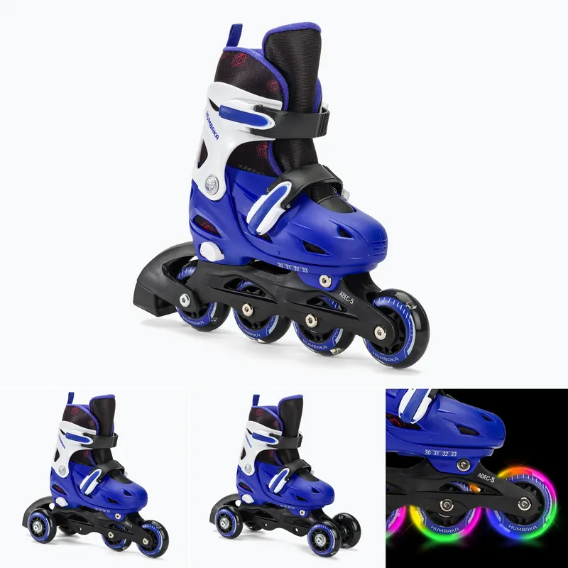 Dětské kolečkové brusle HUMBAKA Starjet LED 3v1 modré Jen Po Omezenou Doba