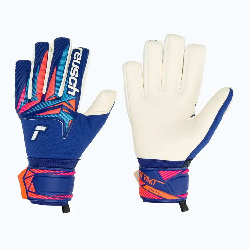 Akční Nabídka Dětské brankářské rukavice Reusch Attrakt Gold X NC Junior sharp blue/white/shocking orange