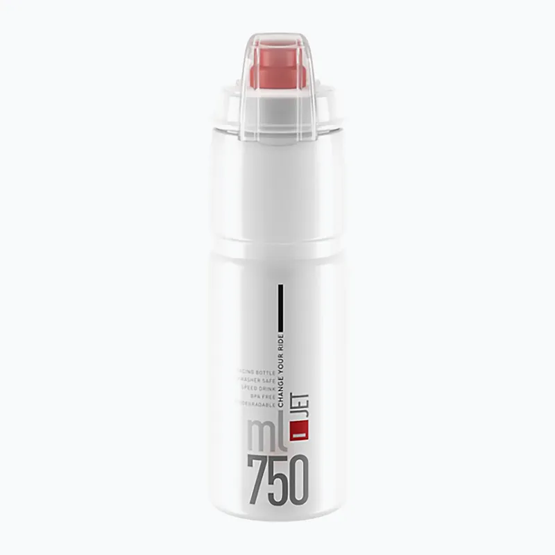 Super Cena Cyklistická láhev Elite Jet Plus 750 ml clear/red logo