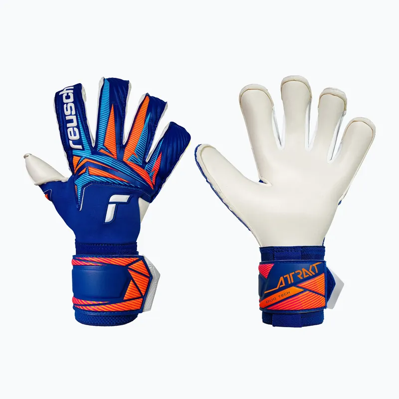Brankářské rukavice Reusch Attrakt Duo Evolution sharp blue/white/shocking orange Výprodej