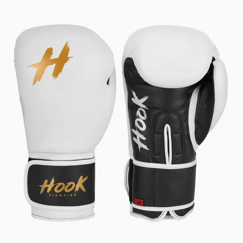 Kožené boxerské rukavice HOOK FIGHTING Ready to Fight white Sezónní Sleva